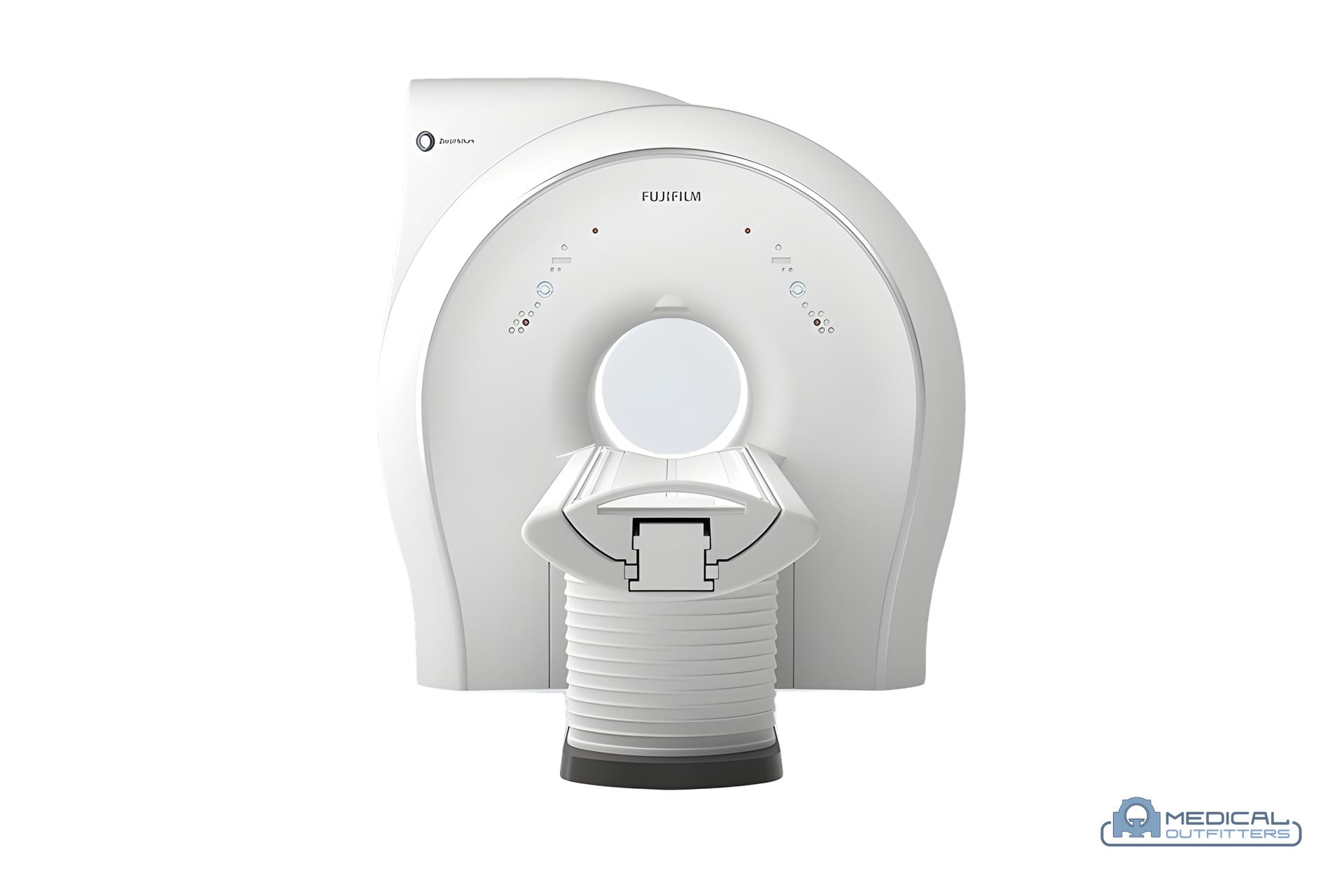 Fujifilm ECHELON Smart ZeroHelium 1.5T MRI, front view, a sealed zero-helium magnet with no quench pipe, image courtesy of Fujifilm, with the Medical Outfitters watermark