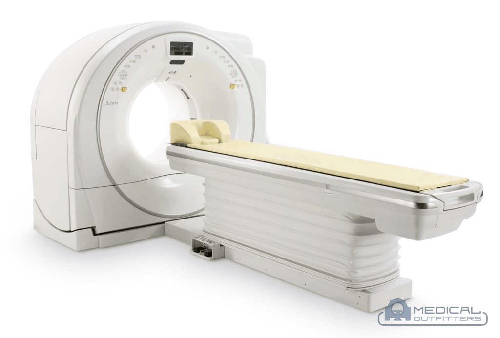 Fujifilm Supria 16 to 64 slice CT scanner, the kind of multidetector CT that forms the CT half of a PET/CT