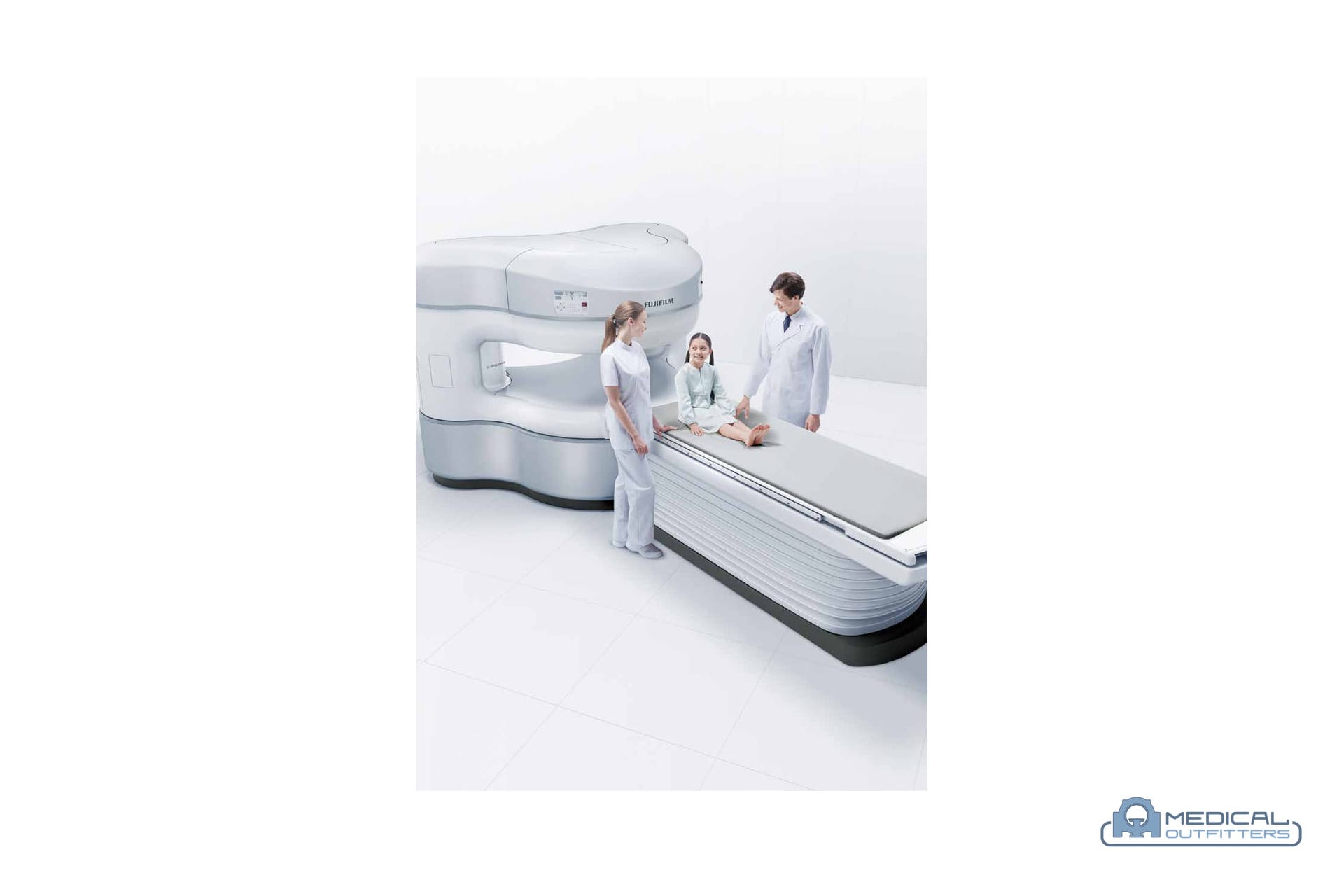 Fujifilm AIRIS Vento 0.3T open MRI with a patient and staff