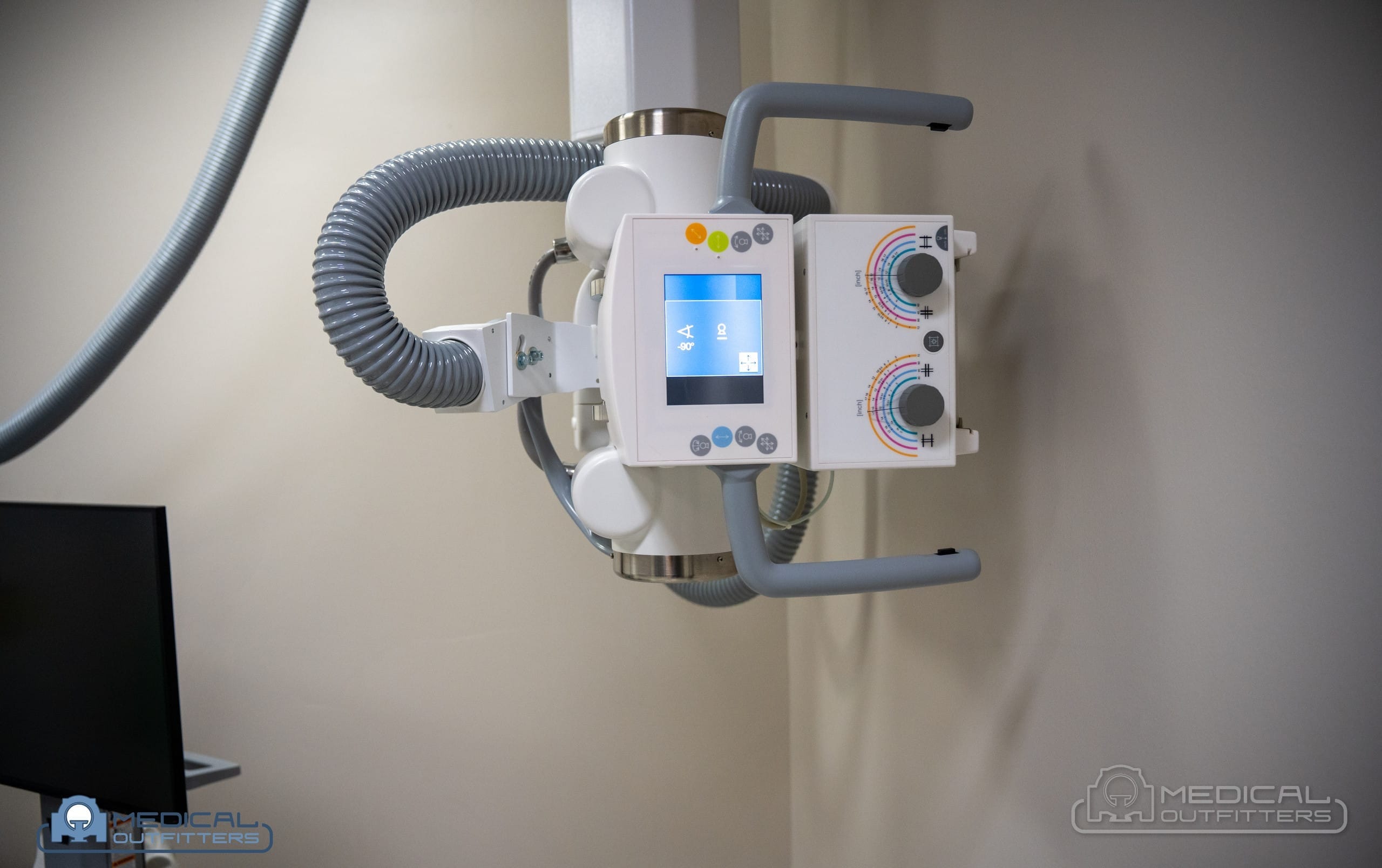 Ceiling-suspended X-ray tube head of the Fujifilm Persona RF PREMIUM+ at Centro Cardiovascular de Puerto Rico y del Caribe, installed by Medical Outfitters