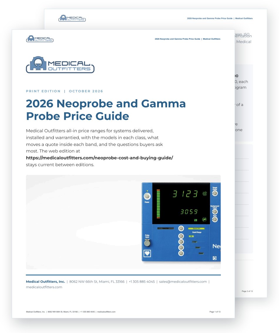 Cover of the print edition of the 2026 Neoprobe and Gamma Probe Price Guide (PDF), with page two behind it